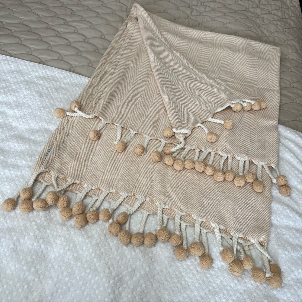 Karma Living Pompom Cotton Throw